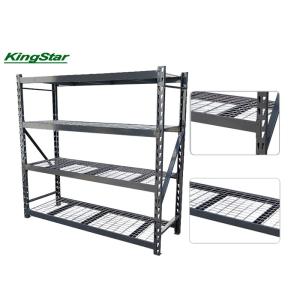 Wholesale Powder Coated Metal Storage Rack longspan Four Tier Adjustable Wire Deck Shelving Unit Capacity 800kgs Per Layer from china suppliers