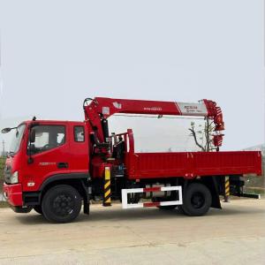 FOTON 4x2 Truck Mounted Hydraulic Crane Truck 4 Sections 6.3tons Telescopic Boom
