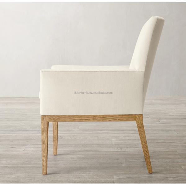 Top Quantity Wooden Armrest Fabric Upholstered Wood Dining Chair for Modern Restaurant and Hotel