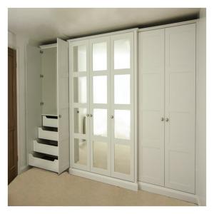 Home Bedroom Set Furniture High End Design Pure White Matte Lacquered Solid Wood