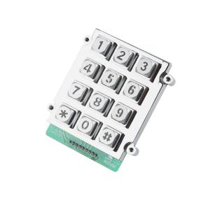 12 Key Vandalproof IP65 Backlit Numeric Keypad Zinc Alloy Matrix For Dark