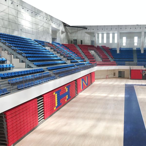 Durable Rust-Resistant Adjustable Retractable Bleacher Seating for Multi-Purpose Sports Venues