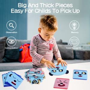 Multicolor Expression Puzzle Geometric Figures Matching Emotion Expression for Children's Logical Thinking