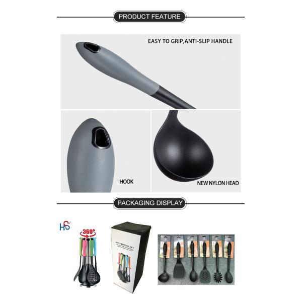 Kitchen Utensil Set with Silk Printing Logo and Durable Nylon Material