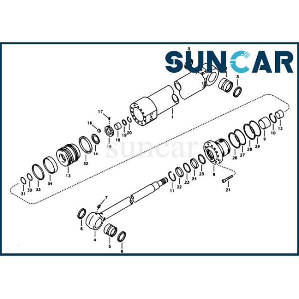 14589168 Dipper Arm Cylinder Seal Kit VOE14589168 Sealing Kit For SUNCARVO.L.VO EC80D ECR88 ECR88D