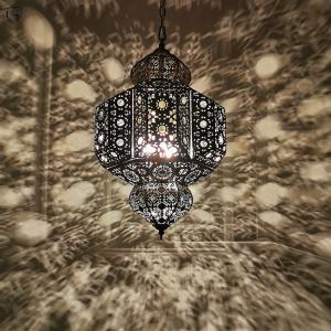 Wholesale Moroccan Exotic Retro Vintage Pendant Lights Led E27 Iron Art Hollow dinner table chandelier(WH-DC-44) from china suppliers