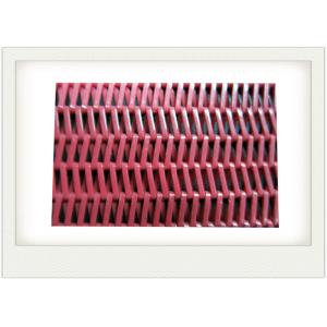 Red Polyester Mesh Belt With Spiral Conveyor For Food Dryer / Sludge Dewatering
