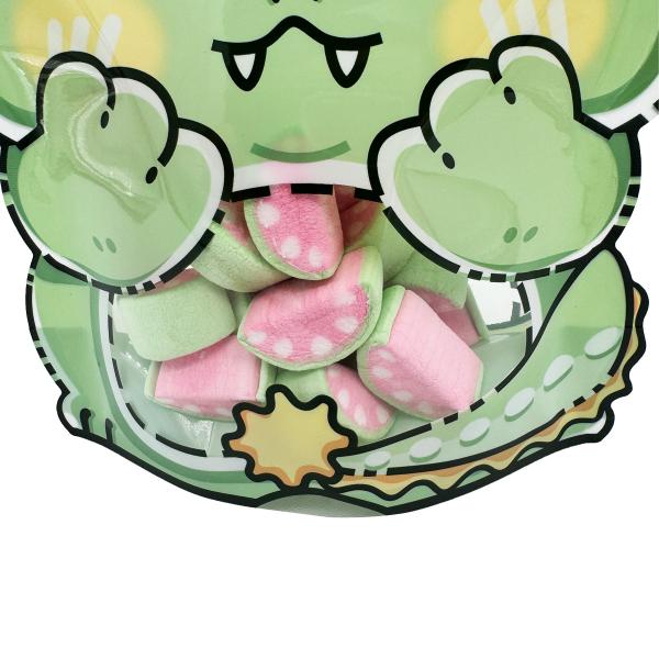 Custom Dinosaur Dragon Shape Cut Stand Up Resealable Bags with Window and Zipper for Food Storage Packaging