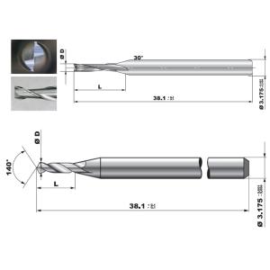 Self Lubricating PCB Aluminium Router Bits Tungsten Carbide Drill Bits