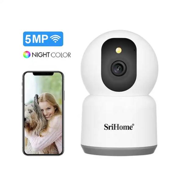 5MP 1920P Mic & Speaker PTZ Full-Color Night Vision Wi-Fi SD Card Security CCTV