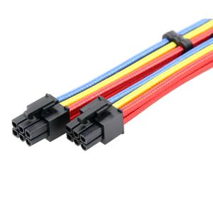 ATX Braided Sleeved Power Supply Cable Kits 1* 24 Pin 1*4 + 4 Pin EPS , 2* 6+2