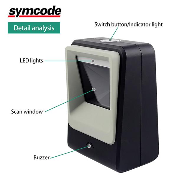 Dual Modes Desktop Barcode Scanner Easily Read Cell Phone Screen 2D Code