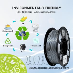 3D Printing Filament PLA+ Dual Color Black Silver Filament 1.75mm FDM Forming