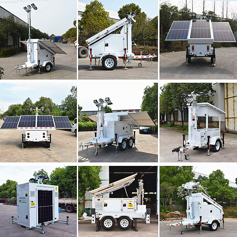 Quick Deployment Foldable Design Solar Lighting Towers Eco Friendly Both Portable Outdoor Light Tower
