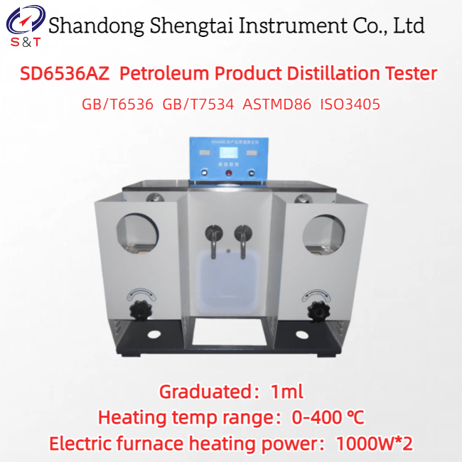 2 Holes Fractional Fuel Distillation Tester Cold Bath 5.5L Heating 0-400℃ ASTM