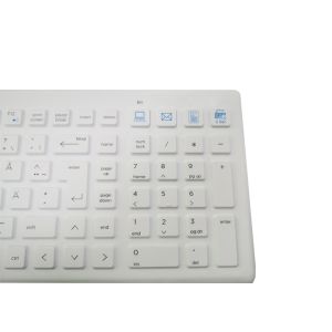 Ergonomics Silicone Wireless Medical Keyboard 106 Keys With Back Pad