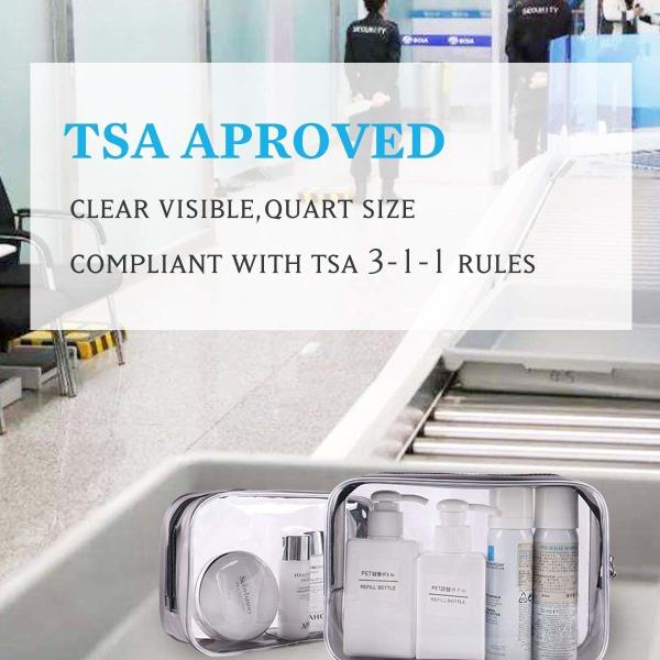 Clear Cosmetic Bag, 4 Pcs Waterproof PVC Zippered Toiletry Carry Pouch Portable Makeup Bag Organizer Bag Set