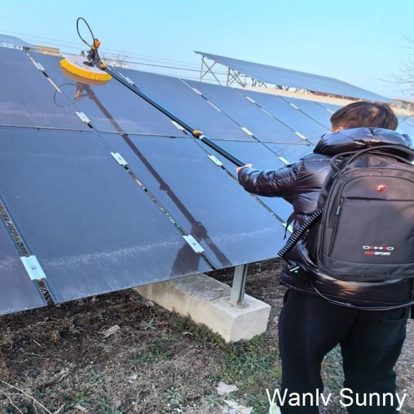 Customized Single-Disc Solar Panel Brush with Advanced Micro-Gear Rotating Brush
