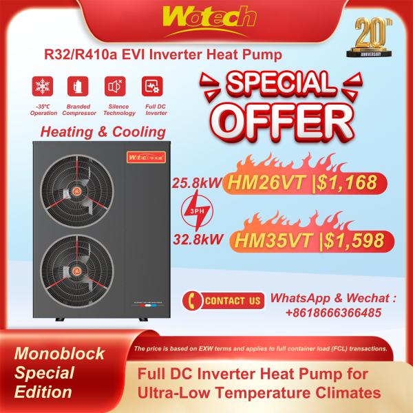 Quality R410a/R32 Monoblock Special Edition Heat Pump for ultra Low Temperature Heating in Winter for sale