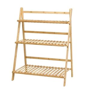 Wholesale Home Folding Bamboo Plant Rack Flowers Pot Stand Shelf For Balcony from china suppliers