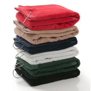 100% Cotton Velour Golf Towel with Hook 6 Colors available for Stock Sale