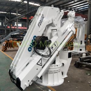 Offshore Folding Boom 1t Crane Grab Bucket For Vessel Deck