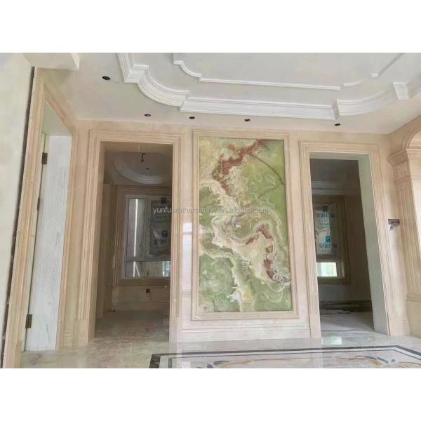 Green Onyx Marble Backlit Panel for Modern Graphic Design and Wall Decoration Purpose