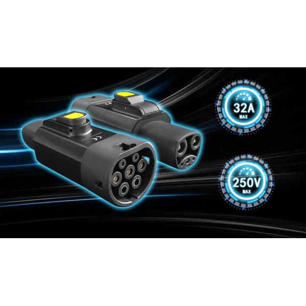 GBT NACS Portable EV Adapter 240V Operation Voltage 32A Output Current for Portable Car Charging Station NACS GBT