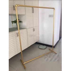 Modern Design Clothes Store Rack Gold Color 120×40×145cm Size