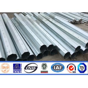 8m 11m Hot Dip Galvanized Octagonal Steel Pole For Transmission Line