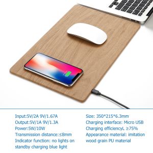 10W MOUSE PAD WIRELESS CHARGER 10w universal compatible Leather fast qi wireless