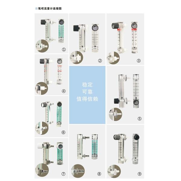 Transparent Glass Oxygen Rotameter with Regulating Valve for Oxygen Flow Measurement