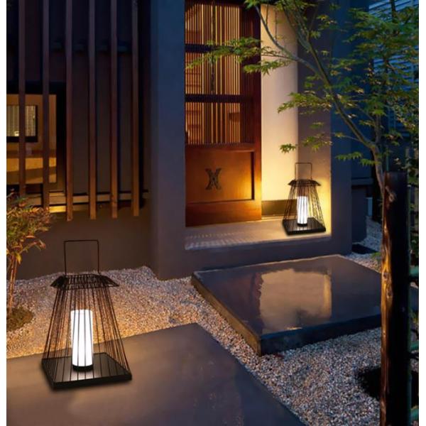 Creative Rattan Floor Lantern Lamp E27 Base For Outdoor Garden