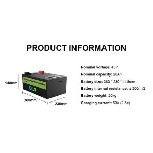 Phosphate 48V 20Ah Lithium Titanate Battery Pack Wide Temperature