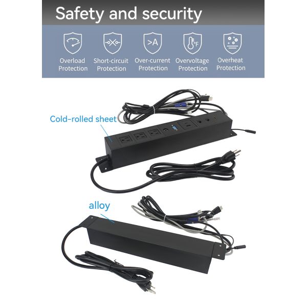 Interchangeable Under Desk Surge Protector power Unit For Conference Room Furniture