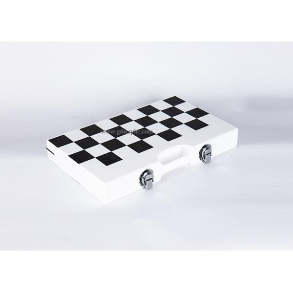 Black Gray Triangle Color Dual-purpose Chess Box White Acrylic Lucite Backgammon