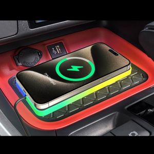 Silicone Car Wireless Charging Pad RGB LED Qi Apple Samsung Earbuds Compatibilit