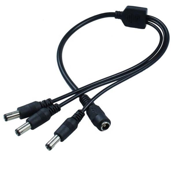 Quality 1 Input to 3 Output 1 Female to 3 Male 5.5x2.1 mm DC Power Supply Splitter Cable for CCTV  Led Strip for sale