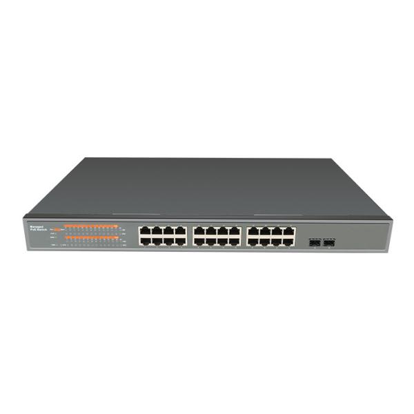 Gigabit Ethernet PoE Switch Unmanaged, 24x10/100Base-TX + 2x1000Base-FX SFP /