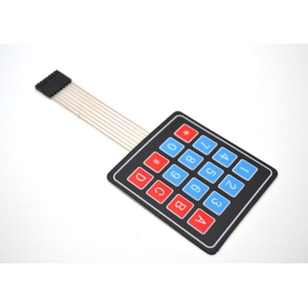 Quality Matte Surface Embossed Tactile Membrane Switch Scratch Resistant Square Shaped for sale