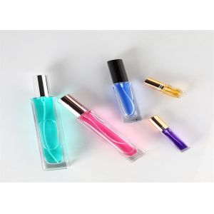 Clear Fancy Perfume Bottles , Square Shaped Empty Perfume Spray Bottles