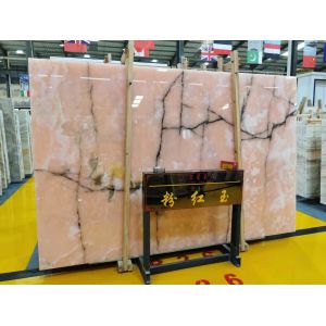 Wholesale Transparent Afghan Pink Jade Onyx Slab With Brown Veins from china suppliers
