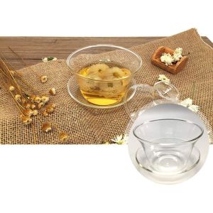 OEM ODM Double Walled Glass Cups / Mugs With Infuser Basket