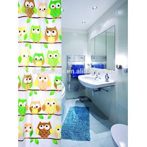 Mildew resistant shower curtain with matching window curtain shower curtain