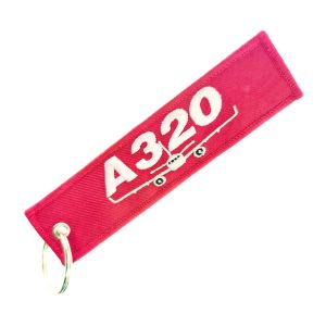 Custom A320 Aircraft Keychain – Double-Stitched Polyester Fabric + Rust-Free
