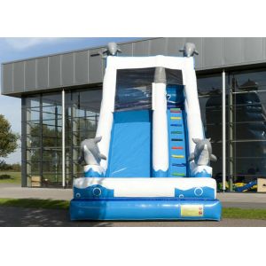 Blue Dolphin Toddler Inflatable Slide , Commercial Inflatable Water Slides