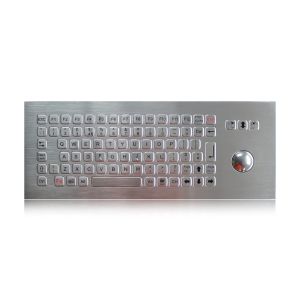 IP65 Waterproof 304 Stainless Steel Keyboard With 38mm Optical Trackball