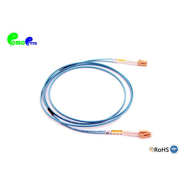 Quality OM3  Fiber Patch Cable LC / PC - LC / PC DX  2.0mm Bend insensitive OM3 50 / 125μm LSZH Aqua Optical Patch Cord for sale