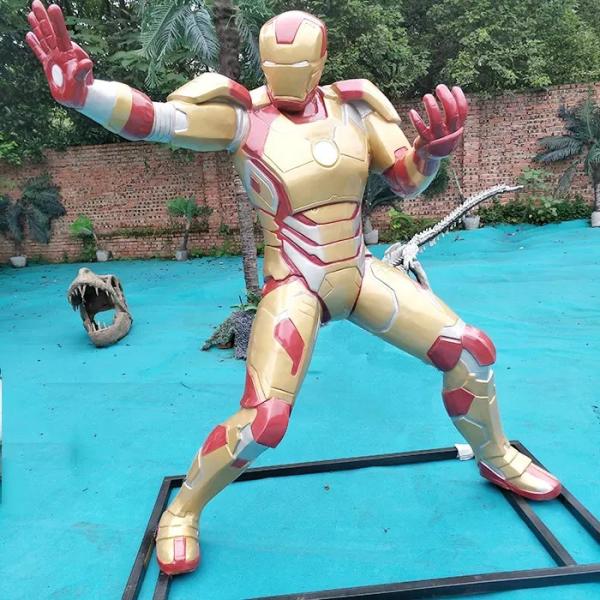 Waterproof Custom Fiberglass Products Resin Marvel Iron Man Statue