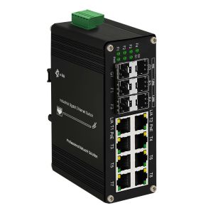Industrial PoE Switch with 8-Port 10/100/1000T+ 6-Port 1000X SFP
